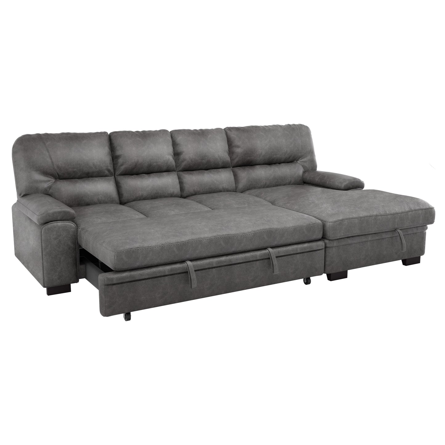 9407DG*2RC3L - (2)2-Piece Sectional with Pull-out Bed and Right Chaise with Hidden Storage