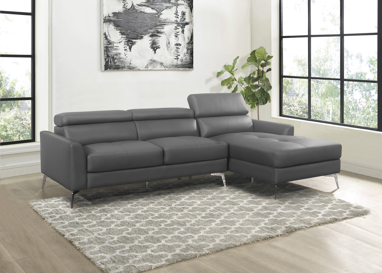 9408DGY*SC - (2)2-Piece Sectional with Right Chaise