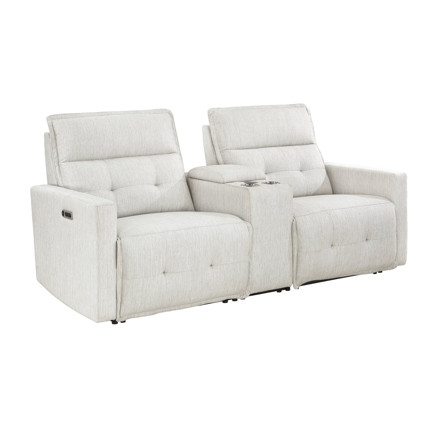 9444HMP-2CNPWH* - (3)Power Double Reclining Love Seat with Center Console and Power Headrests