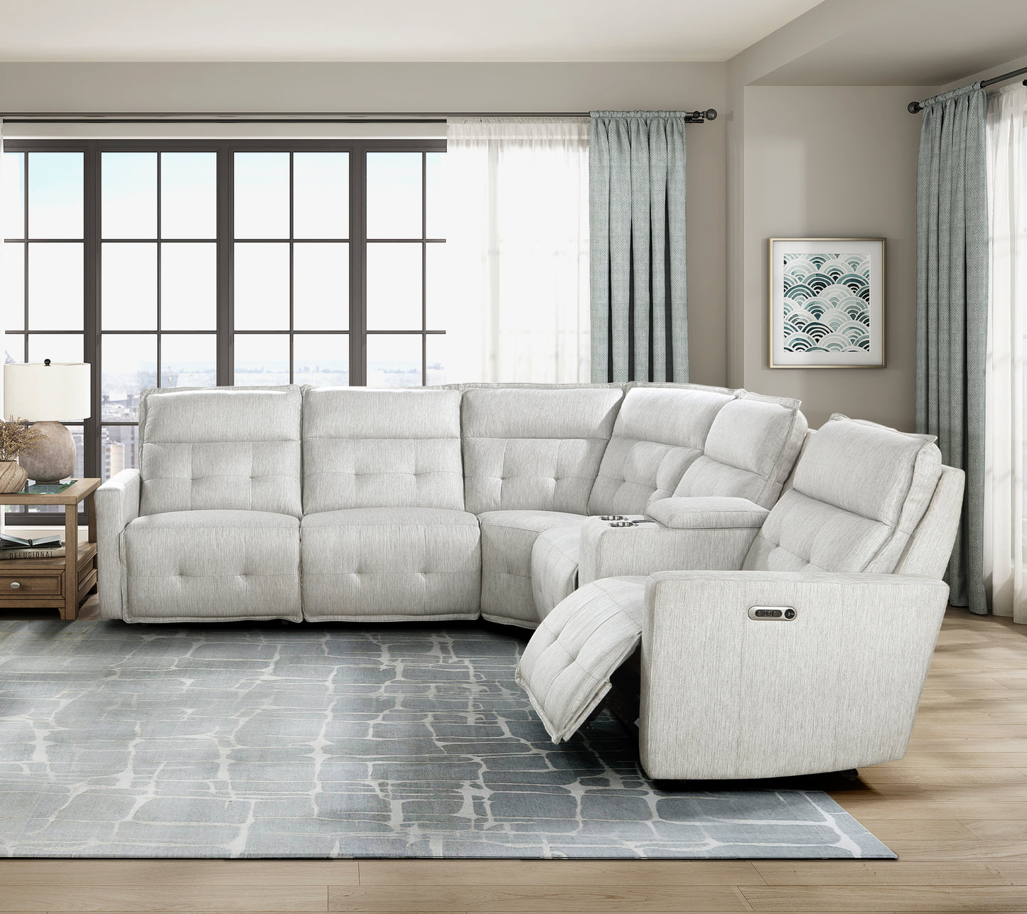 9444HMP*6SCPWH - (6)6-Piece Modular Power Reclining Sectional with Power Headrests