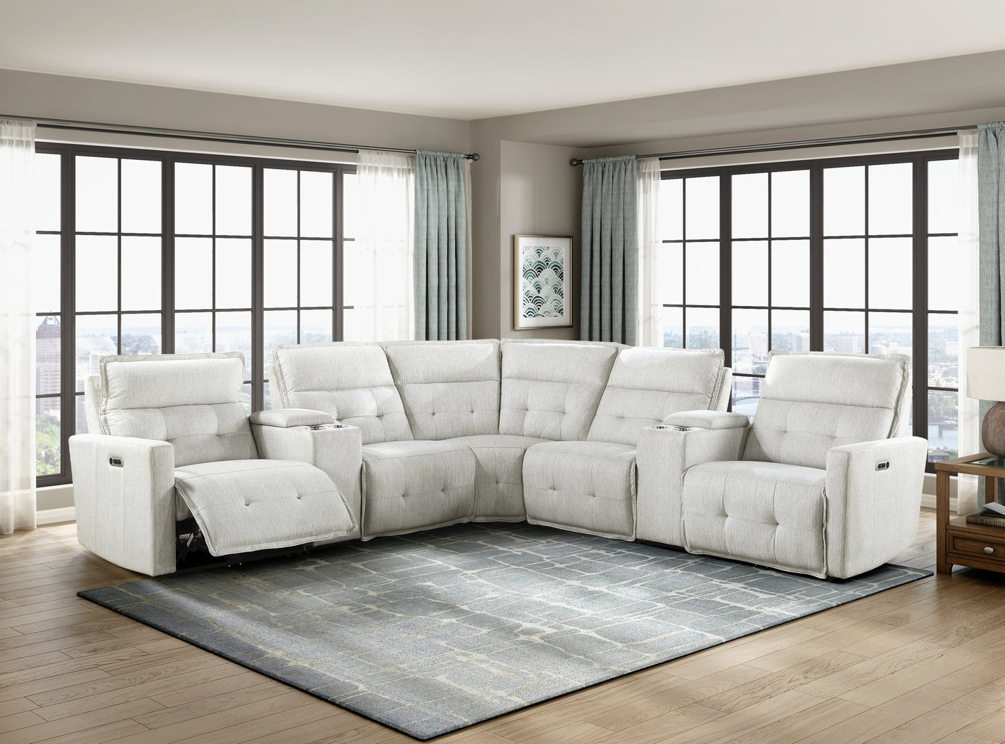 9444HMP*7SCPWH - (7)7-Piece Modular Power Reclining Sectional with Power Headrests