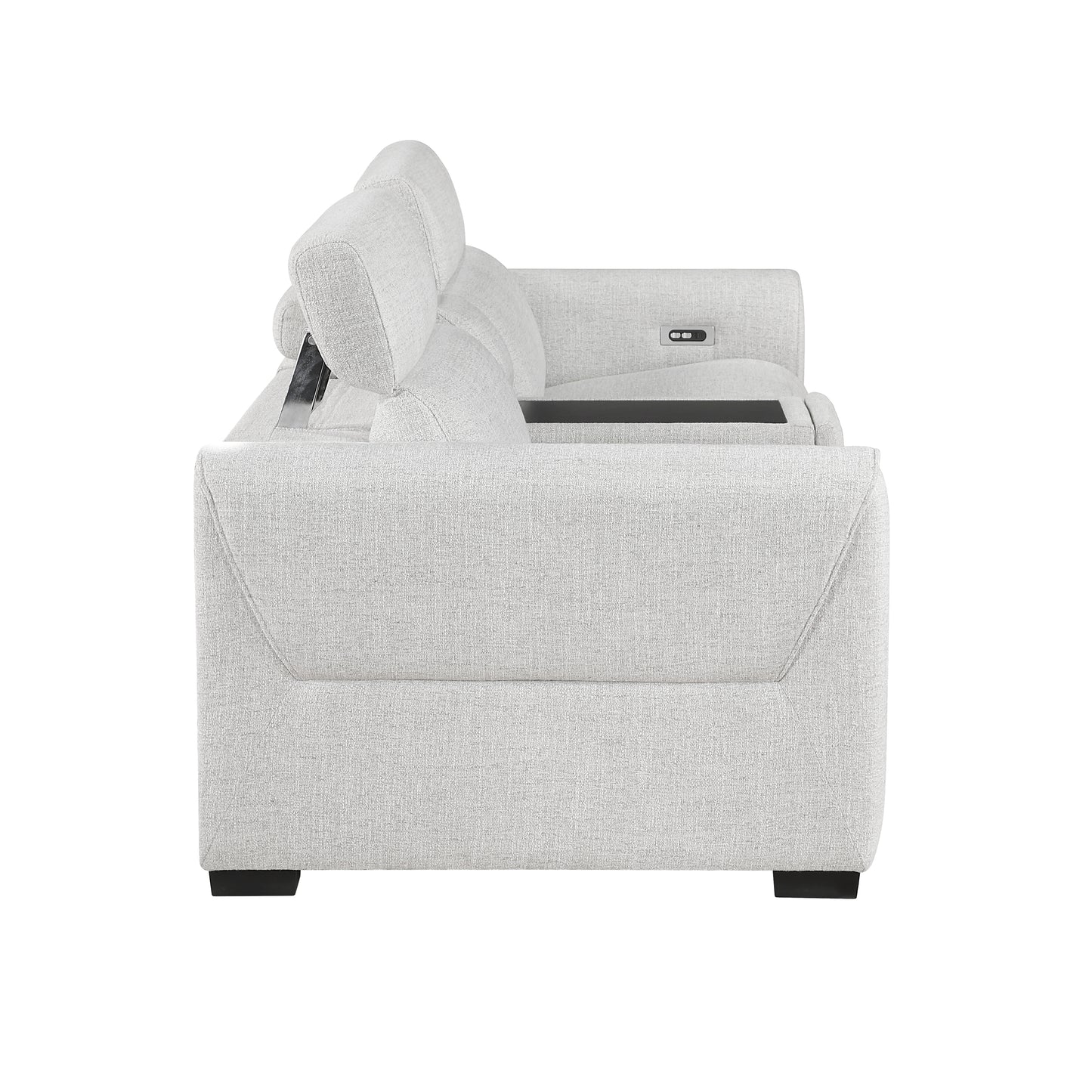 9455CLD-2CNPWH* - (3)Power Double Reclining Love Seat with Center Console and Power Headrests, Charging Ports