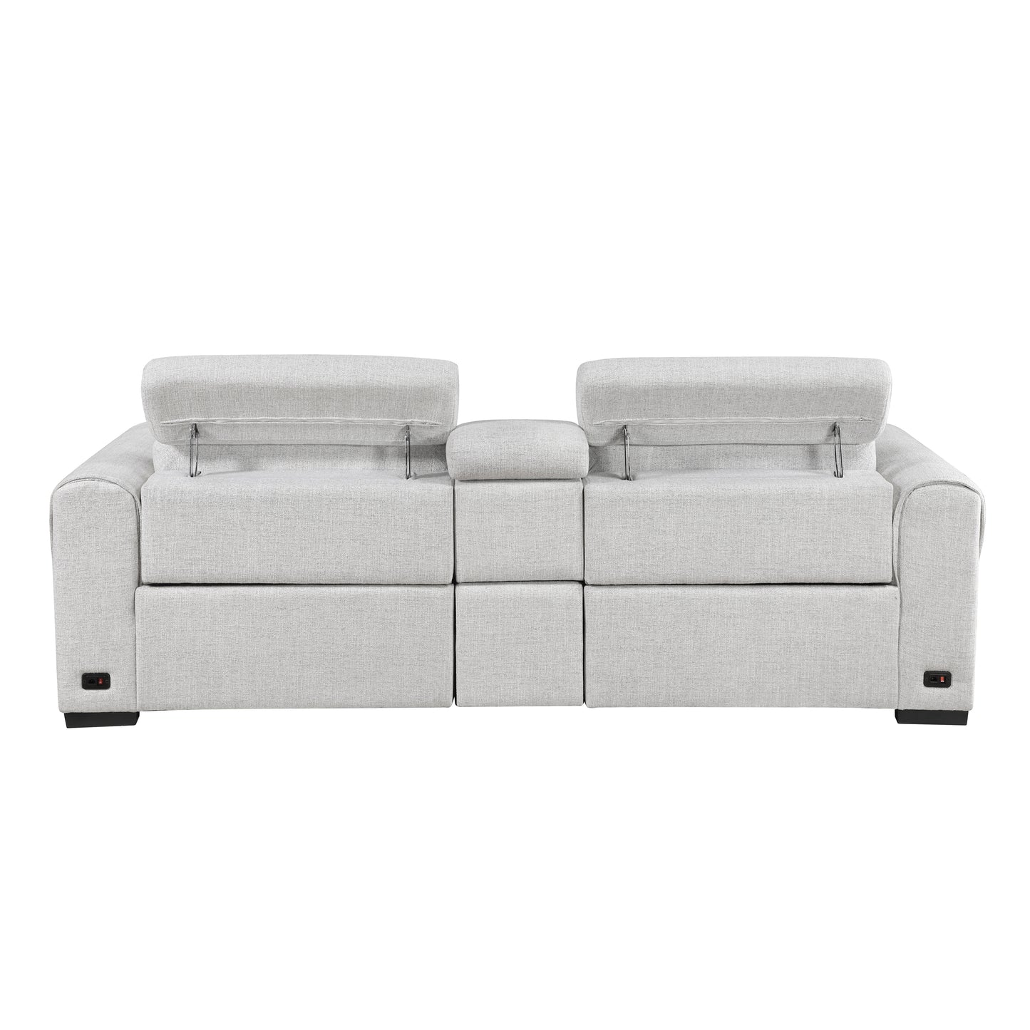 9455CLD-2CNPWH* - (3)Power Double Reclining Love Seat with Center Console and Power Headrests, Charging Ports