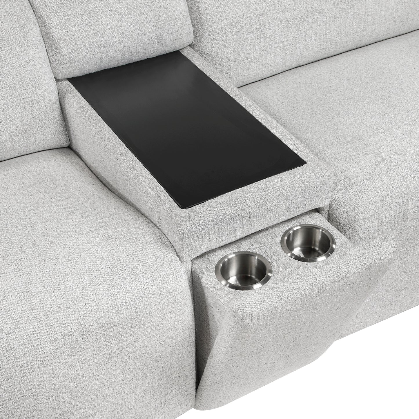 9455CLD-2CNPWH* - (3)Power Double Reclining Love Seat with Center Console and Power Headrests, Charging Ports