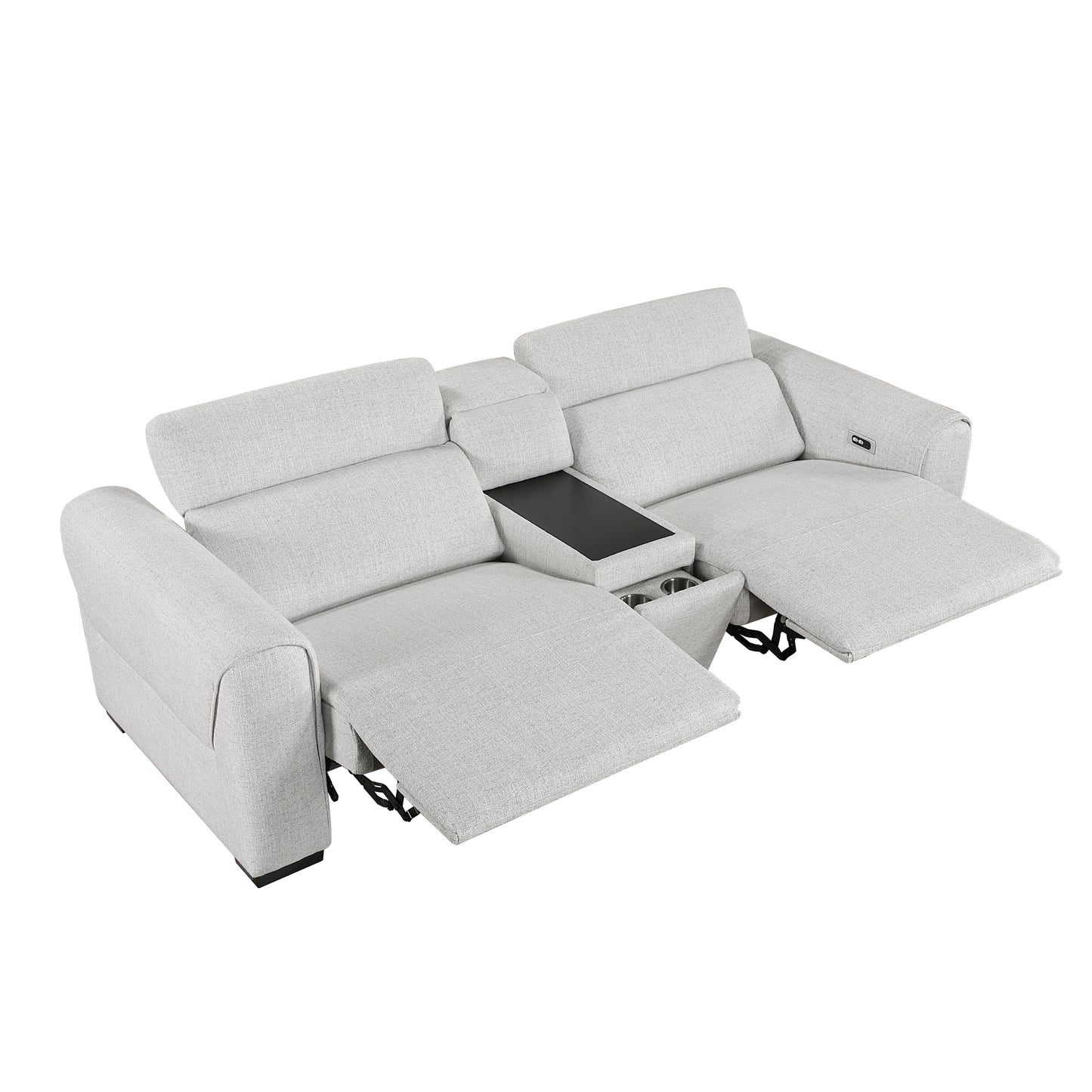 9455CLD-2CNPWH* - (3)Power Double Reclining Love Seat with Center Console and Power Headrests, Charging Ports