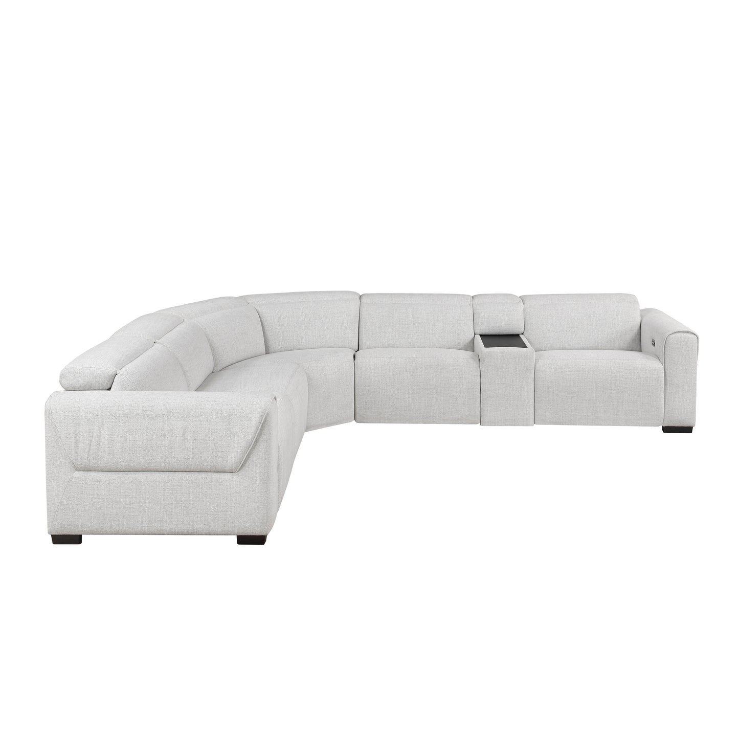 9455CLD*6LRRRPWH - (6)6-Piece Modular Power Reclining Sectional with Power Headrests, Charging Ports