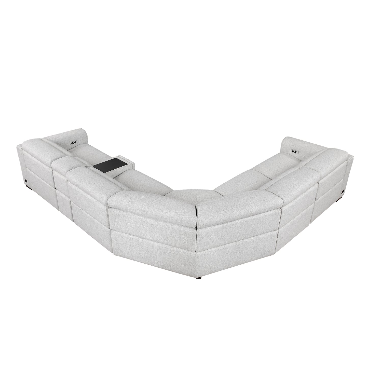 9455CLD*6LRRRPWH - (6)6-Piece Modular Power Reclining Sectional with Power Headrests, Charging Ports