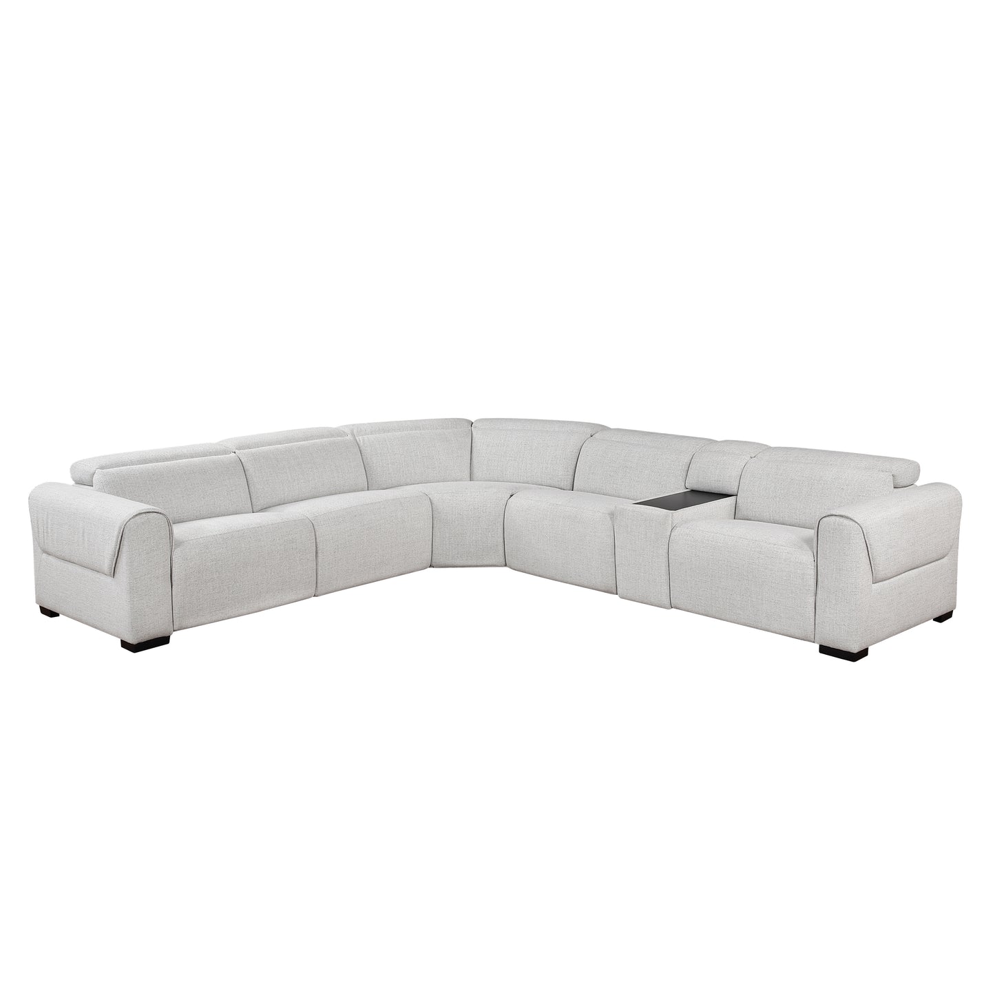 9455CLD*6LRRRPWH - (6)6-Piece Modular Power Reclining Sectional with Power Headrests, Charging Ports