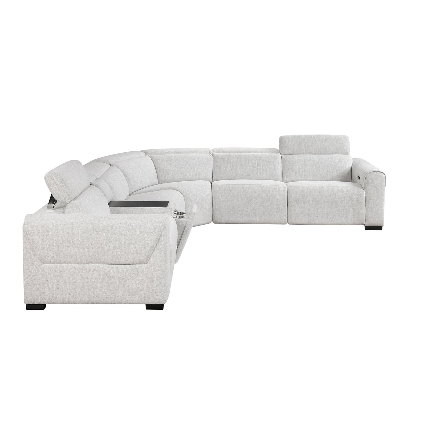 9455CLD*6LRRRPWH - (6)6-Piece Modular Power Reclining Sectional with Power Headrests, Charging Ports