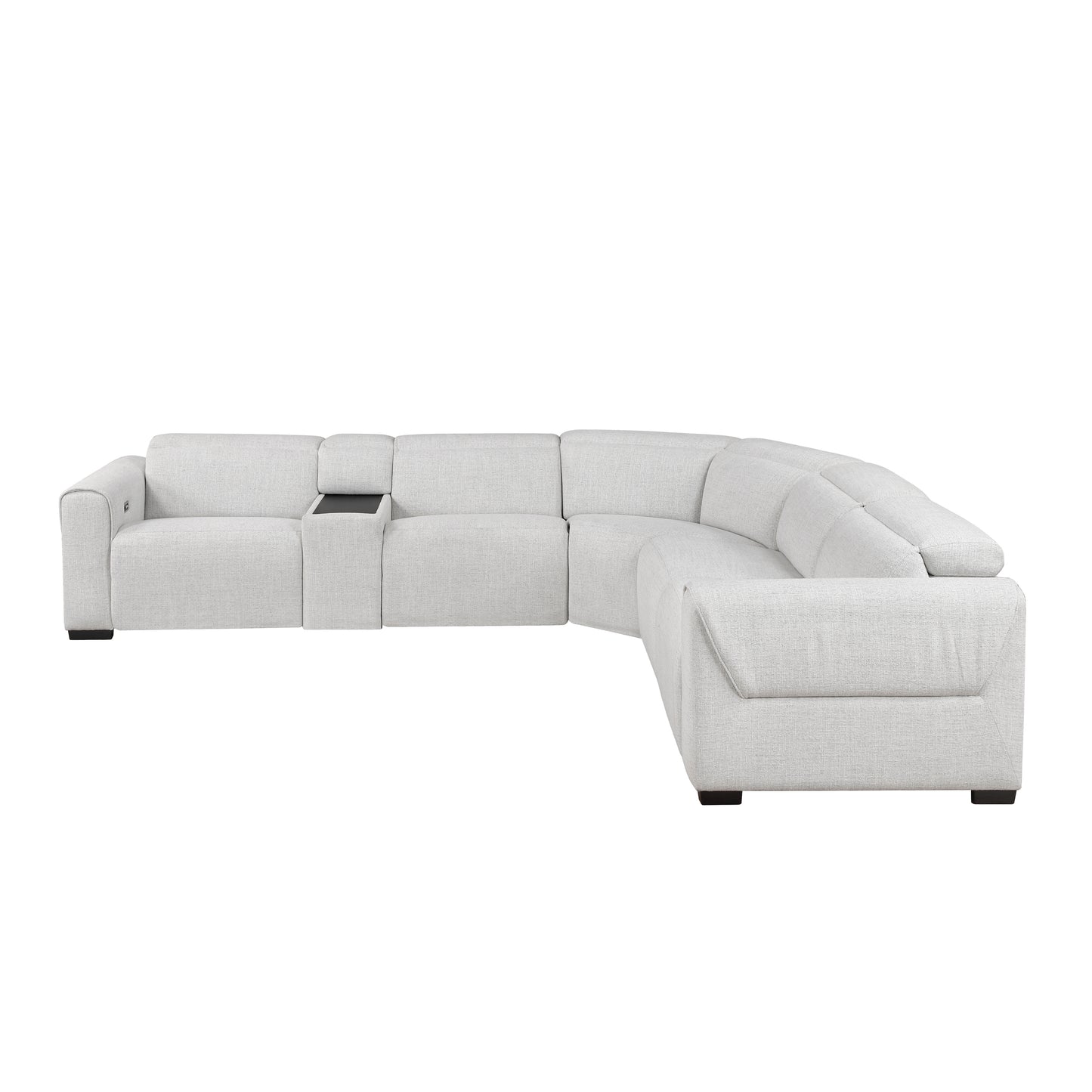 9455CLD*6LRRRPWH - (6)6-Piece Modular Power Reclining Sectional with Power Headrests, Charging Ports