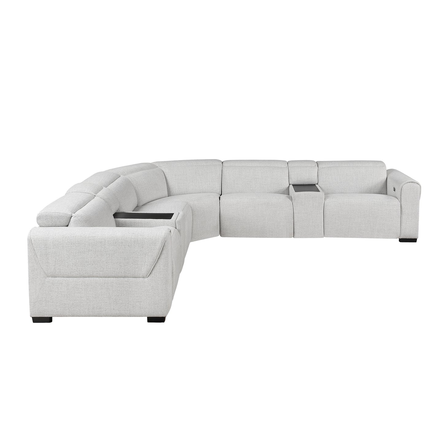 9455CLD*7LRRRPWH - (7)7-Piece Modular Power Reclining Sectional with Power Headrests