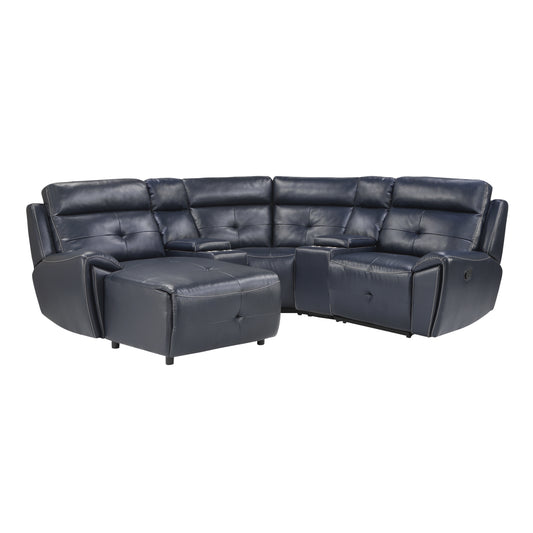 9469NVB*5LCRR - (5)5-Piece Modular Reclining Sectional with Left Chaise