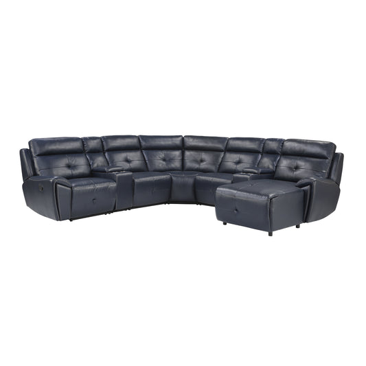 9469NVB*7LRRC - (7)7-Piece Modular Reclining Sectional with Right Chaise