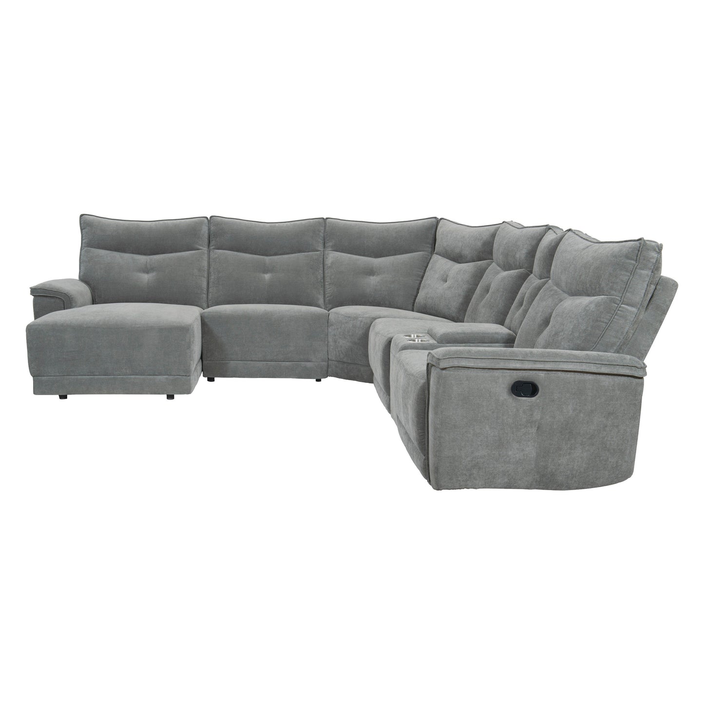 9509DG*65LRR - (6)6-Piece Modular Reclining Sectional with Left Chaise