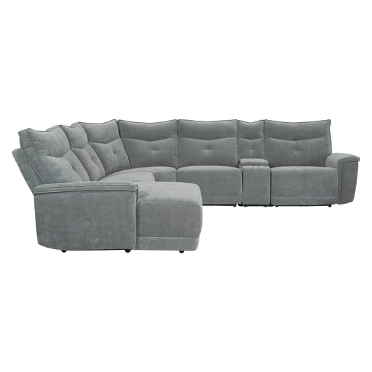 9509DG*65LRR - (6)6-Piece Modular Reclining Sectional with Left Chaise