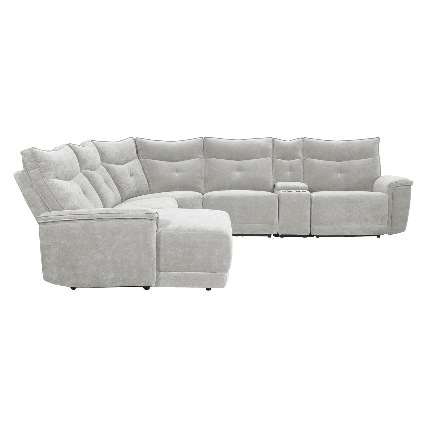 9509MGY*65LRR - (6)6-Piece Modular Reclining Sectional with Left Chaise
