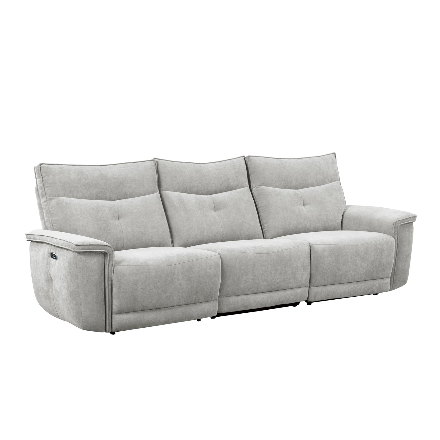 9509MGY-3PWH* - (3)Power Double Reclining Sofa with Power Headrests and USB Ports