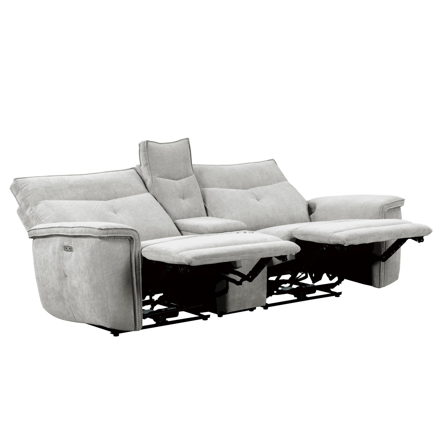 9509MGY-2CNPWH* - (3)Power Double Reclining Love Seat with Center Console, Power Headrests and USB Ports