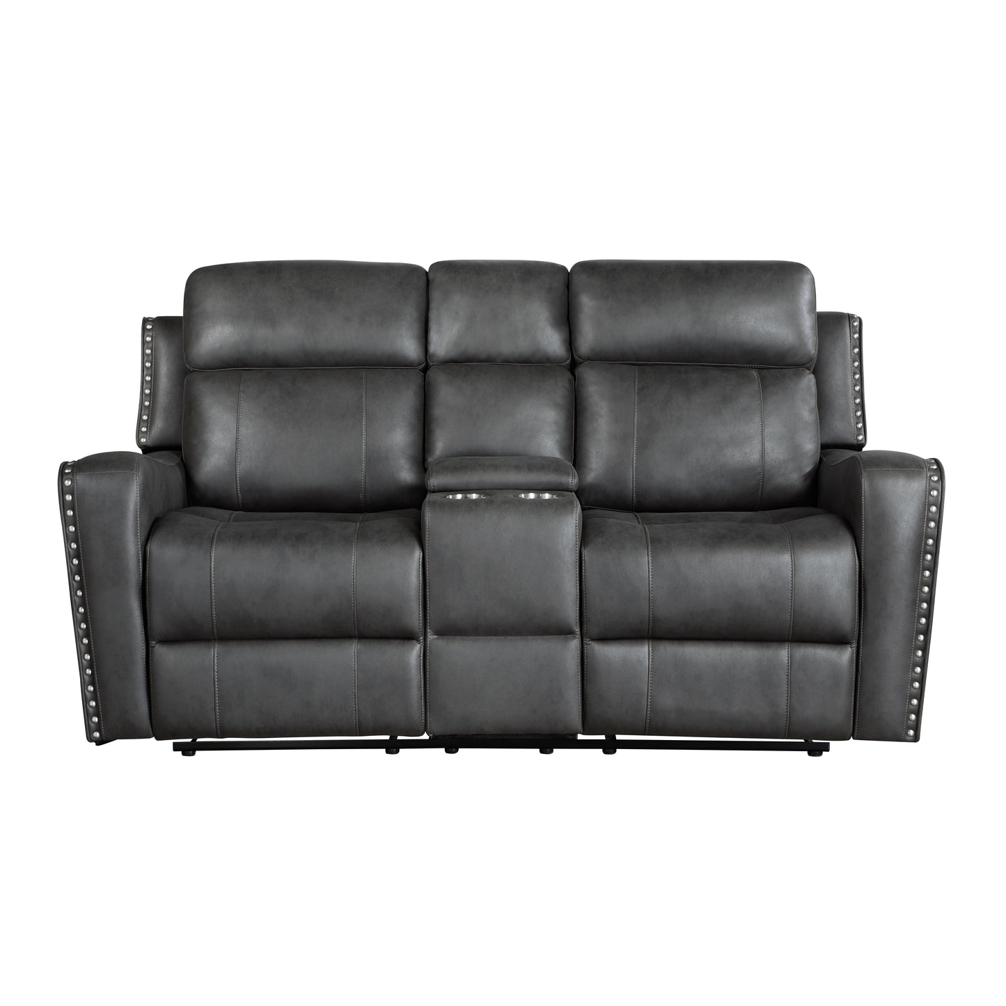 9515DGY-2 - Double Reclining Love Seat with Center Console