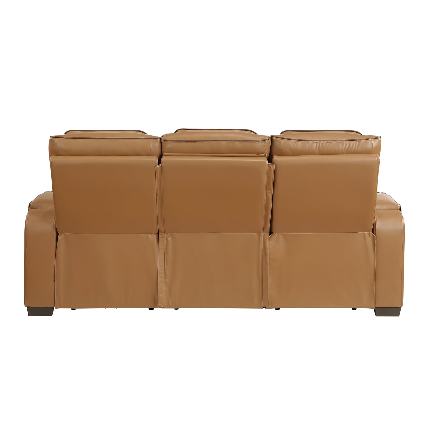 9516BRW-3PWH - Power Double Reclining Sofa with Center Drop-Down Cup Holders, Power Headrests, Storage Arms(Top and Side), Cup holders and Reading Lights, Two Wireless Chargers, Charging Ports and LED Lighting