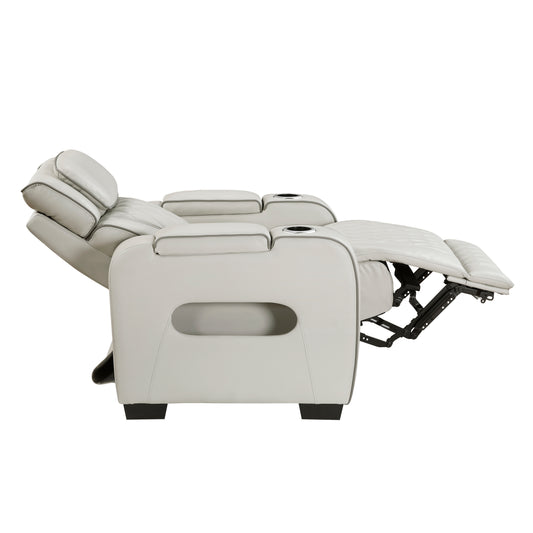 9516TPE-1PWH - Power Reclining Chair with Power Headrest, Cup holders and Storage Arms(Top and Side), Charging Ports and LED lighting