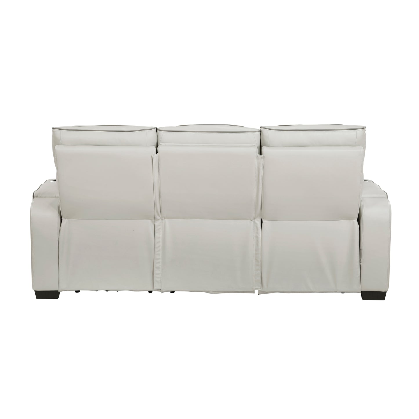 9516TPE-3PWH - Power Double Reclining Sofa with Center Drop-Down Cup Holders, Power Headrests, Storage Arms(Top and Side), Cup holders and Reading Lights, Two Wireless Chargers, Charging Ports and LED Lighting