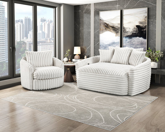 9539BEG-5* - (2)Oversized Chaise Lounge