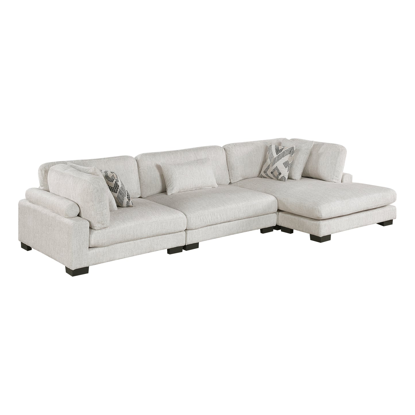 9555BEG*3CRACVC - (3)3-Piece Modular Sectional with Chaise