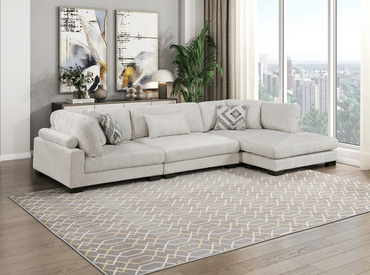 9555BEG*3CRACVC - (3)3-Piece Modular Sectional with Chaise