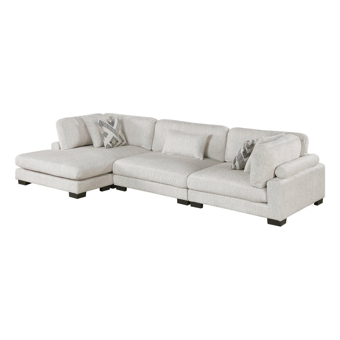 9555BEG*3CRACVC - (3)3-Piece Modular Sectional with Chaise