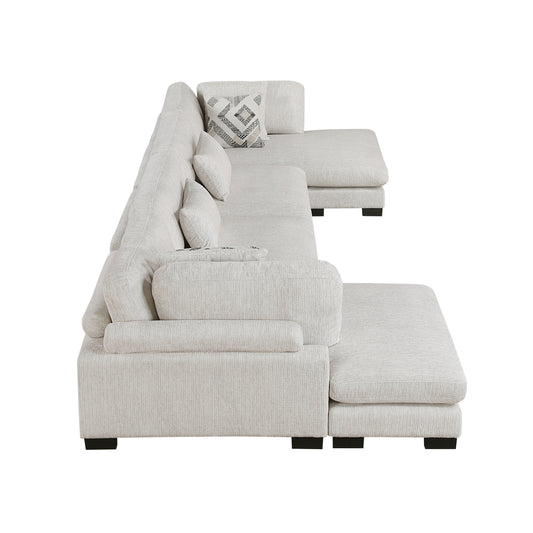 9555BEG*42AC2VC - (4)4-Piece Modular Sectional with Chaise