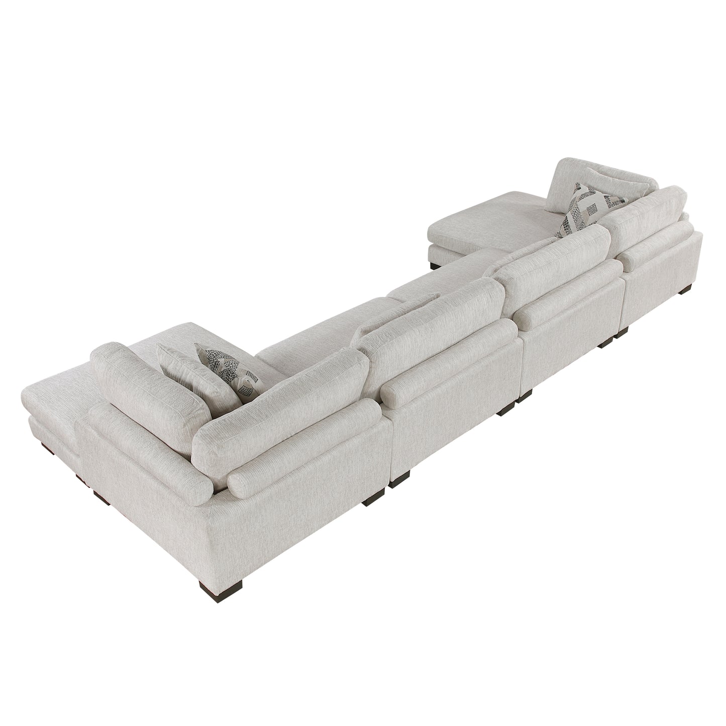 9555BEG*42AC2VC - (4)4-Piece Modular Sectional with Chaise