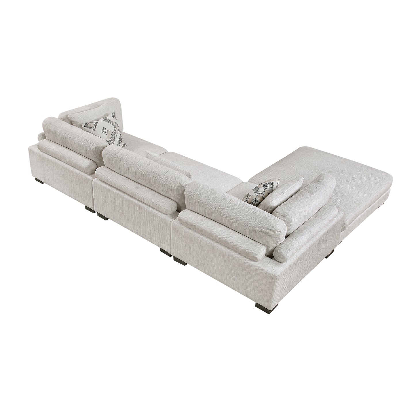 9555BEG*42CRACOT - (4)4-Piece Modular Sectional with Ottoman