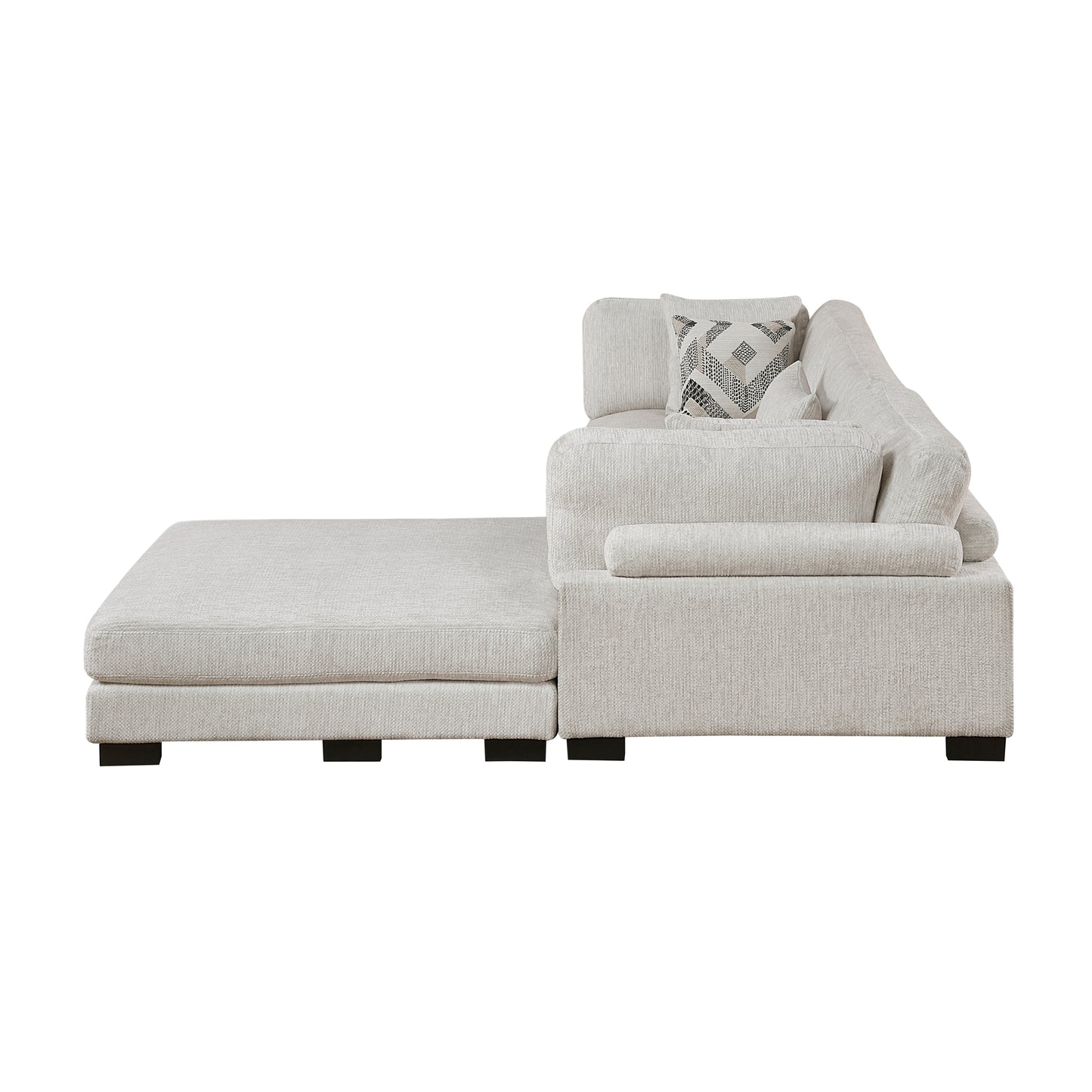 9555BEG*42CRACOT - (4)4-Piece Modular Sectional with Ottoman