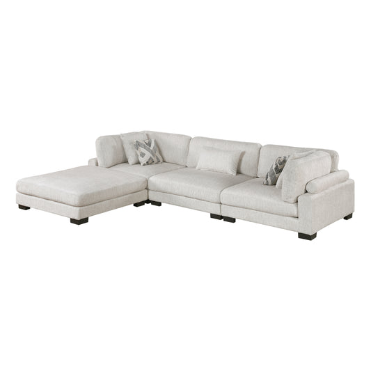 9555BEG*42CRACOT - (4)4-Piece Modular Sectional with Ottoman