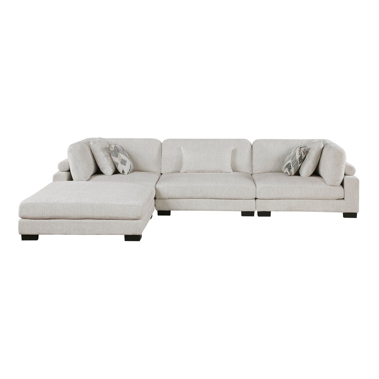 9555BEG*42CRACOT - (4)4-Piece Modular Sectional with Ottoman
