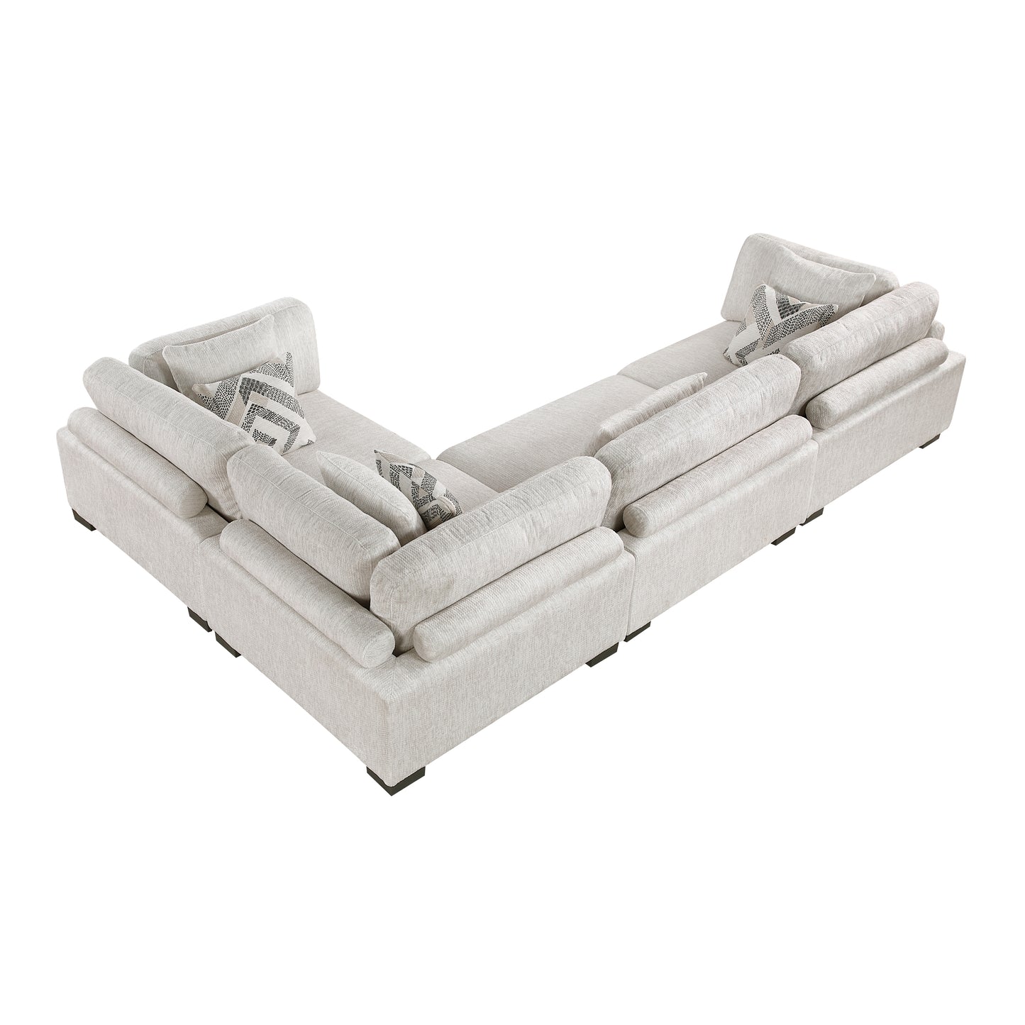 9555BEG*43CRAC - (4)4-Piece Modular Sectional