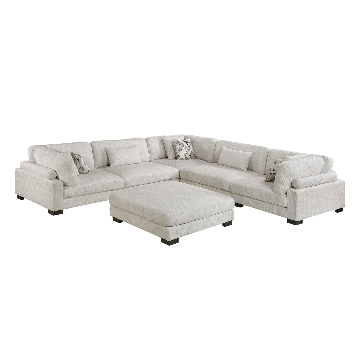 9555BEG*63CR2ACOT - (6)6-Piece Modular Sectional with Ottoman