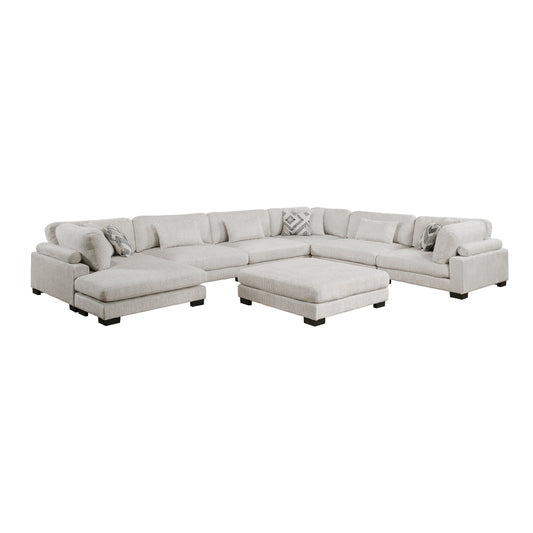 9555BEG*72CR3ACVCOT - (7)7-Piece Modular Sectional with Ottoman