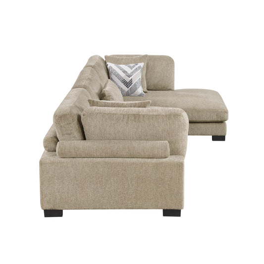 9555BRW*3CRACVC - (3)3-Piece Modular Sectional with Chaise