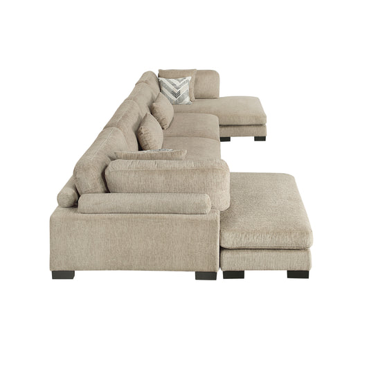 9555BRW*42AC2VC - (4)4-Piece Modular Sectional with Chaise