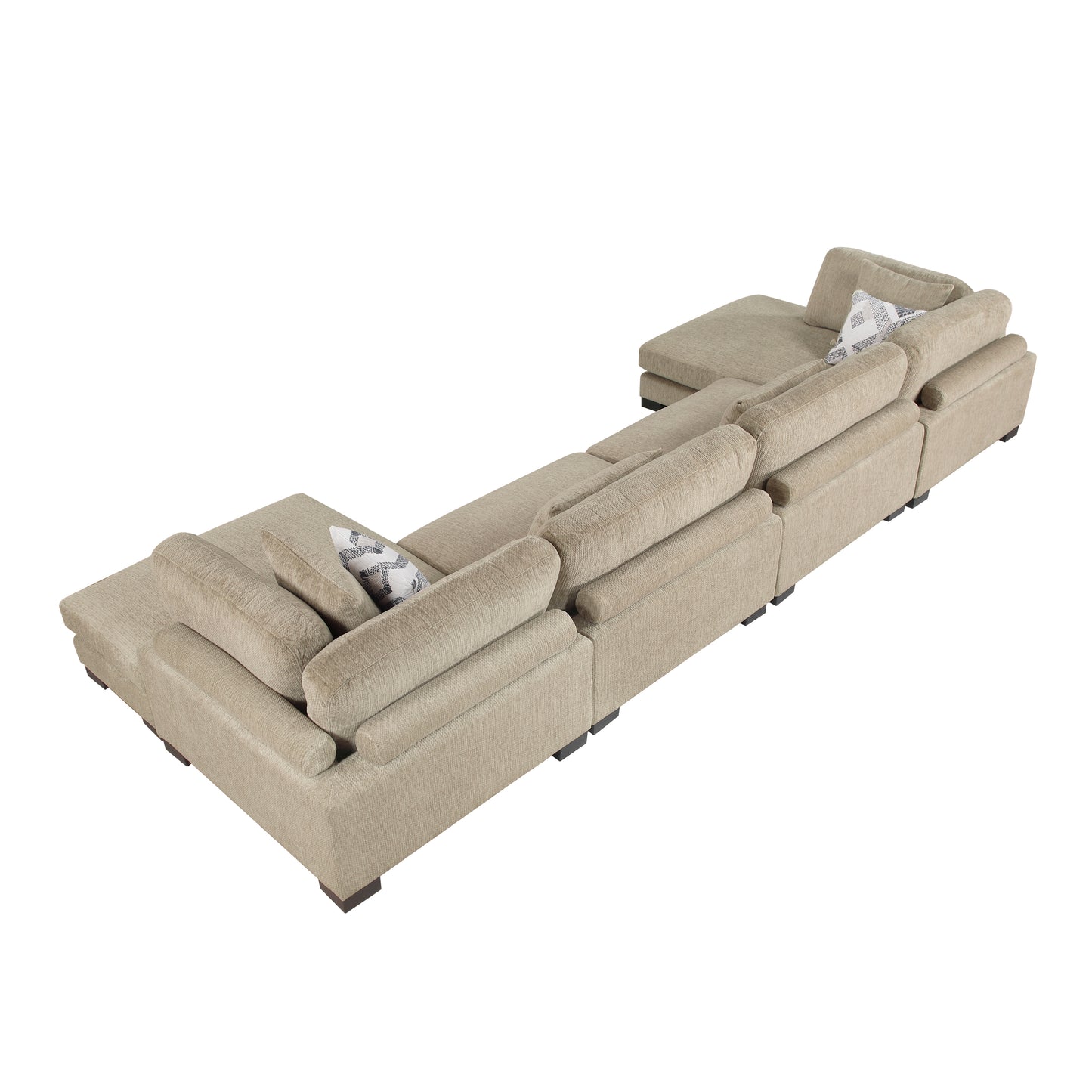 9555BRW*42AC2VC - (4)4-Piece Modular Sectional with Chaise