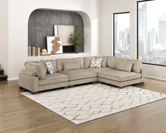9555BRW*42CR2AC - (4)4-Piece Modular Sectional