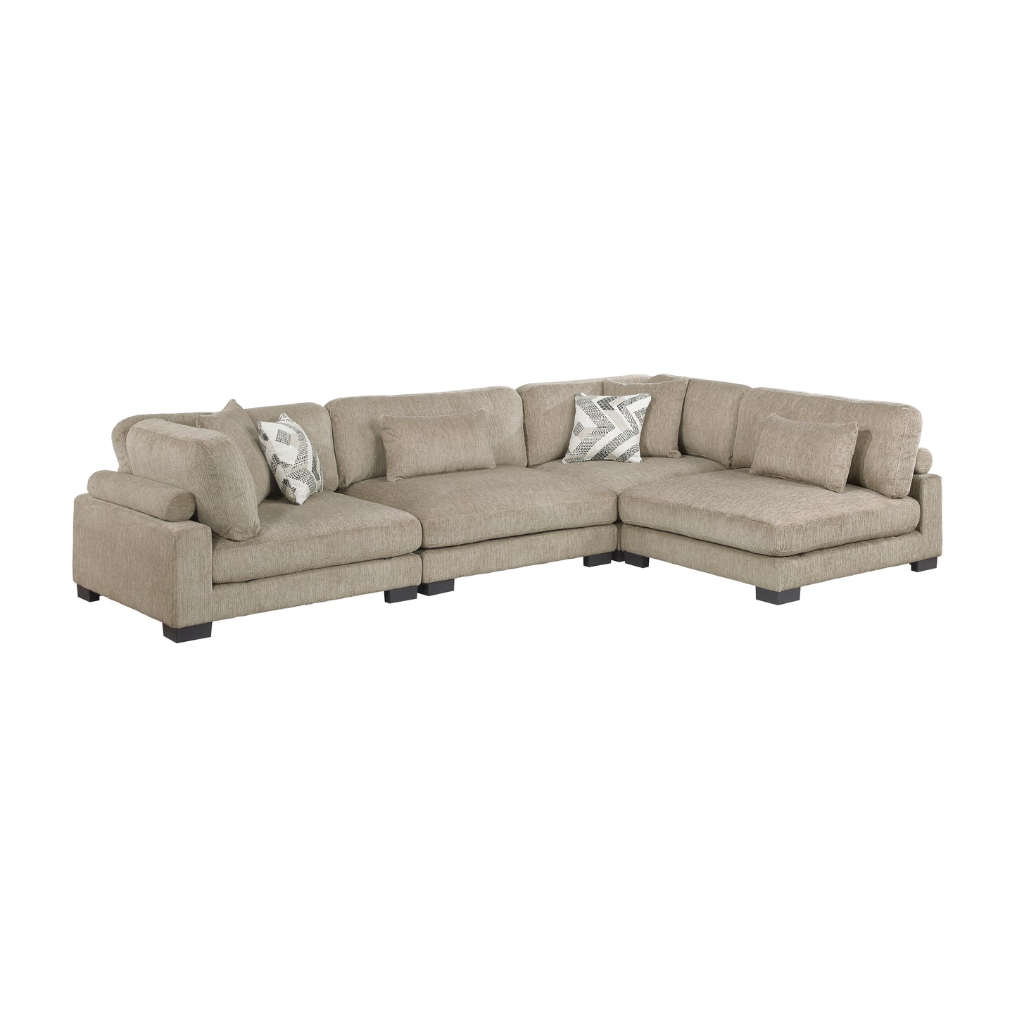9555BRW*42CR2AC - (4)4-Piece Modular Sectional