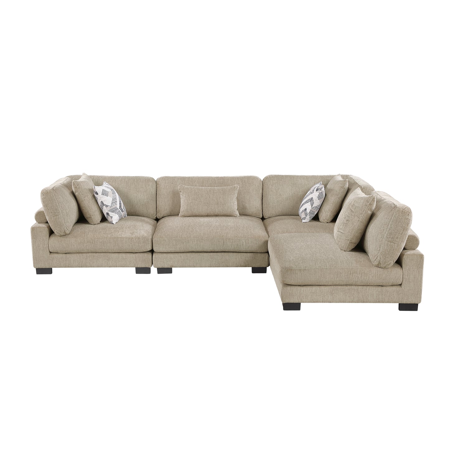 9555BRW*42CR2AC - (4)4-Piece Modular Sectional
