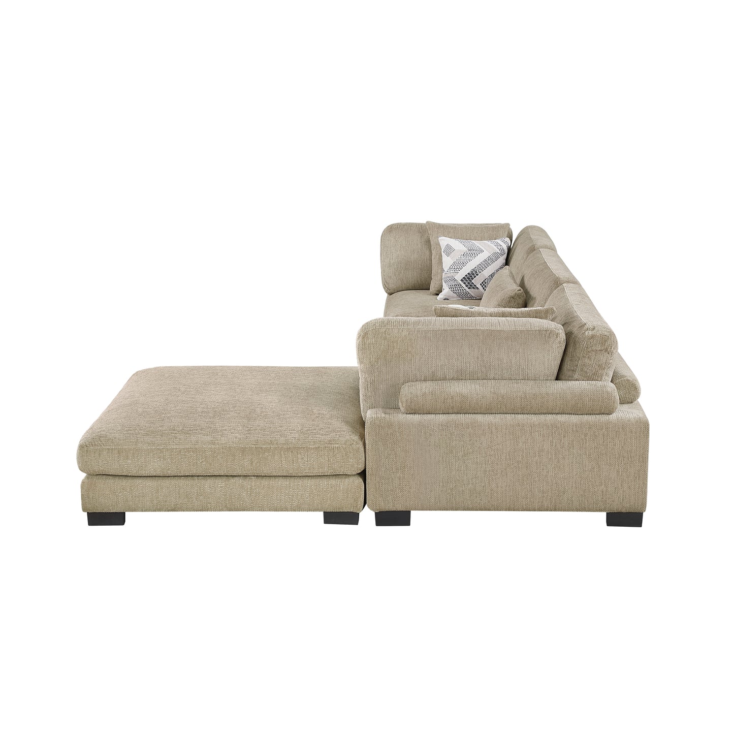 9555BRW*42CRACOT - (4)4-Piece Modular Sectional with Ottoman