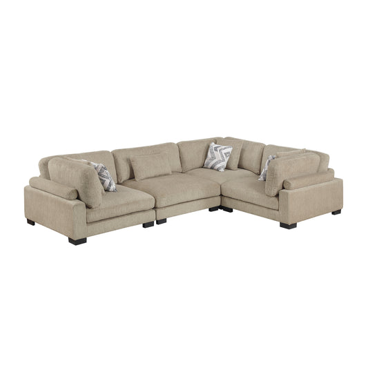 9555BRW*43CRAC - (4)4-Piece Modular Sectional