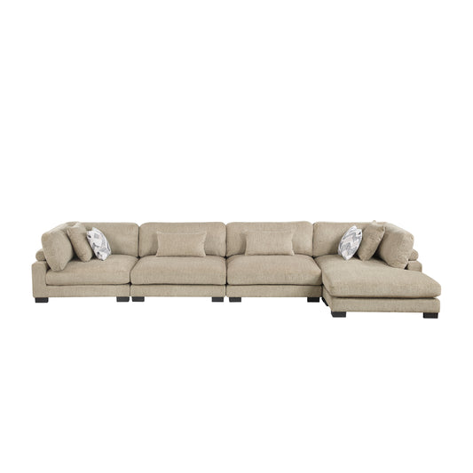 9555BRW*4CR2ACVC - (4)4-Piece Modular Sectional with Chaise