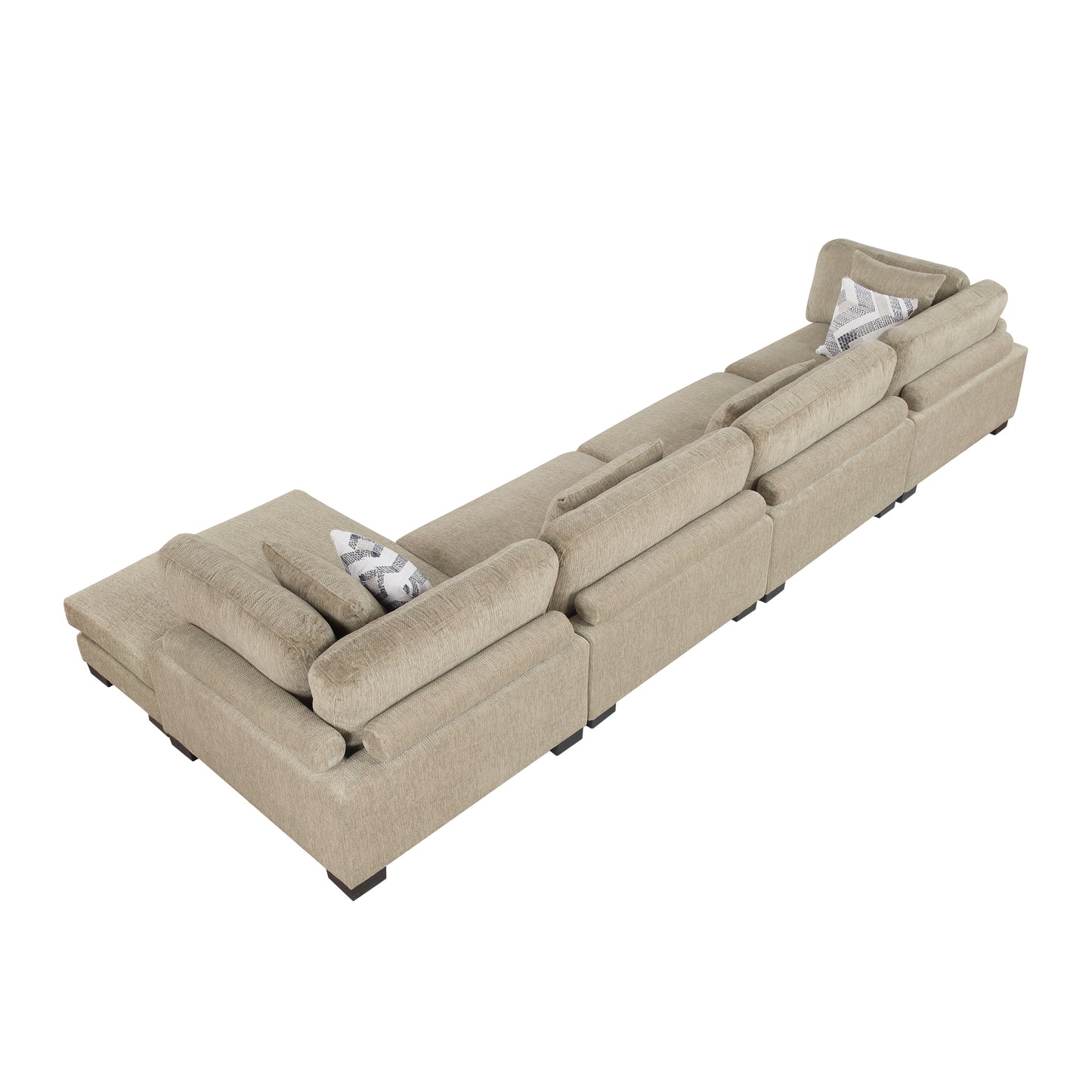 9555BRW*4CR2ACVC - (4)4-Piece Modular Sectional with Chaise