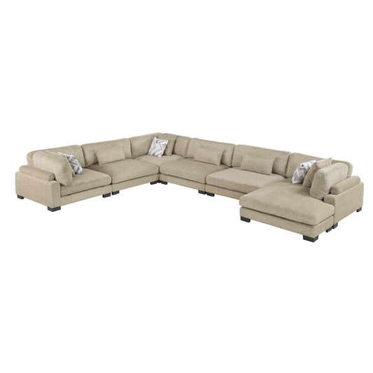 9555BRW*62CR3ACVC - (6)6-Piece Modular Sectional with Chaise